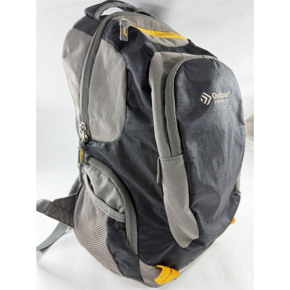 Outdoor Products 26L Backpack Black Gray Yellow Hiking Daypack Travel Bag - Picture 2 of 7